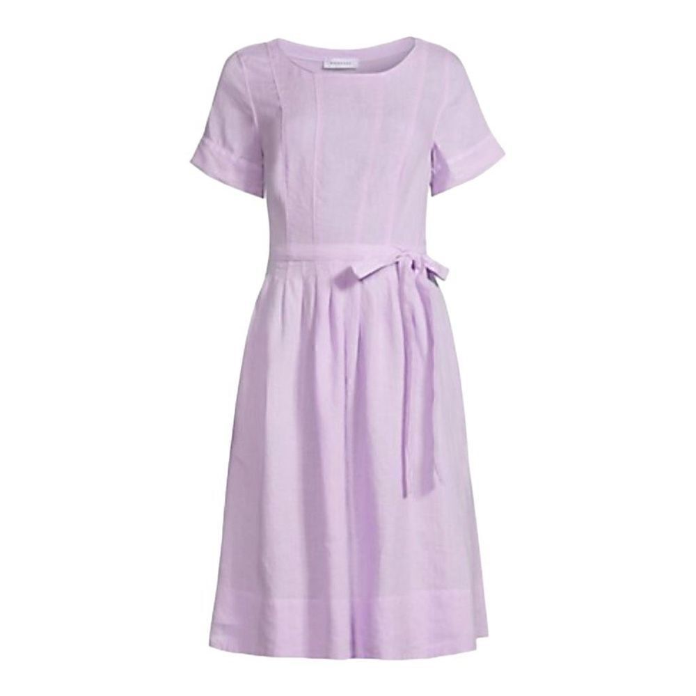 Rosso35 Purple Short Sleeved Linen Dress Size 4 (40) - Picture 3 of 7
